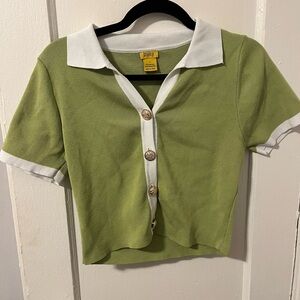 Daisy Women’s Cropped Green Polo Shirt